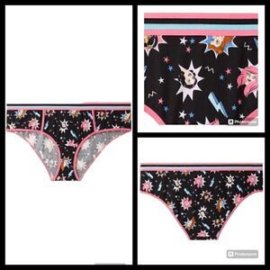 5X 28W Torrid Black Hipster Panty Disney Princess Cotton Wide Band Emo Punk 90s